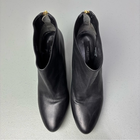 Ann Taylor Black Ankle Booties Wedge Zip Closure Women's 6.5M Classic Style - Picture 3 of 13